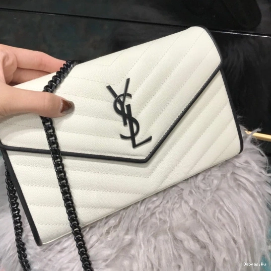 CHAIN MATELASSÉ CASSANDRE YSL WALLET 0815